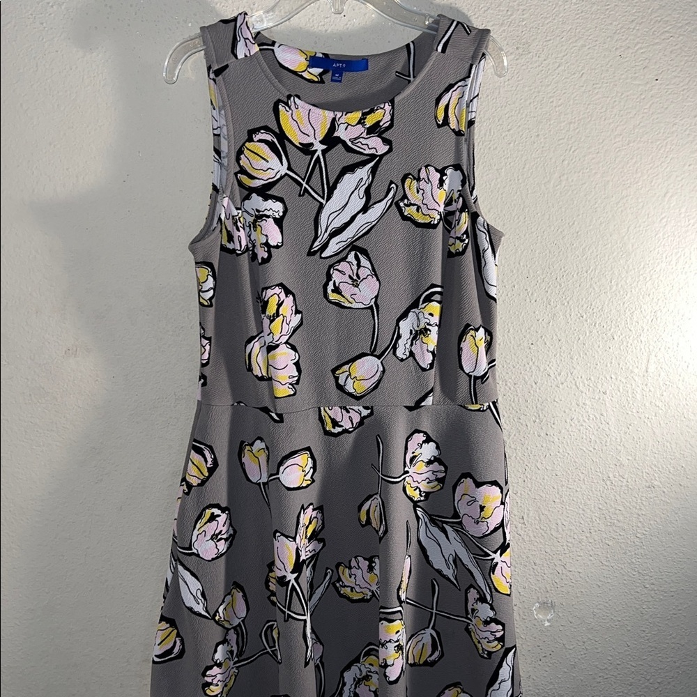 Apt. 9 Gray and Pink Floral  Dress